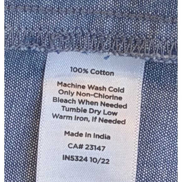 Talbots Miniskirt 20W Chambray Blue Cotton Preppy Pockets Summer Beach Coastal - Picture 8 of 9